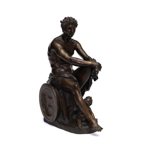 OF GRAND TOUR INTEREST: AN ITALIAN BRONZE GROUP OF THE GOD OF WAR MARS KNOWN AS  'THE LUDIVISO ARES'