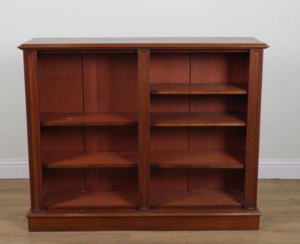 A LATE VICTORIAN MAHOGANY FLOOR STANDING OPEN BOOKCASE