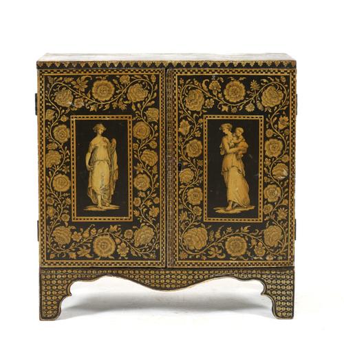 A REGENCY PEN WORK TABLE CABINET