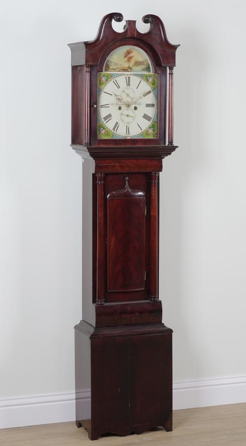 A SCOTTISH VICTORIAN MAHOGANY LONGCASE CLOCK