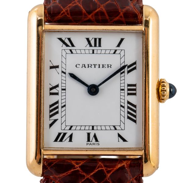 A CARTIER TANK LOUIS PARIS 18CT GOLD REF: 7808 WATCH
