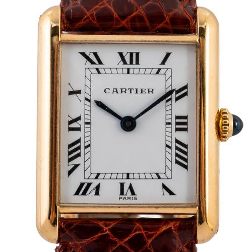 A CARTIER TANK LOUIS PARIS 18CT GOLD REF: 7808 WATCH