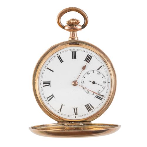 A 9CT GOLD FULL HUNTER VENTA POCKET WATCH