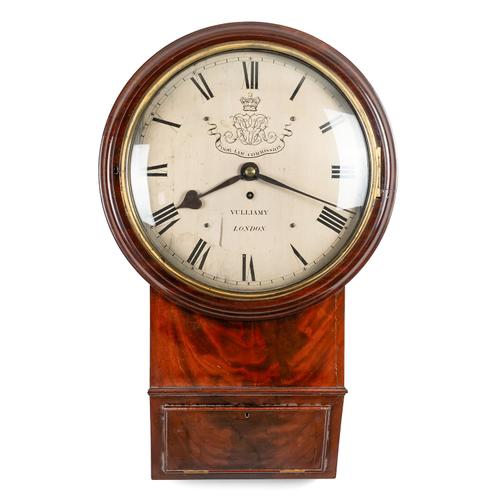 A RARE MAHOGANY DROP-DIAL WALL TIMEPIECE FOR THE POOR LAW COMMISSION, SOMERSET HOUSE, LONDON