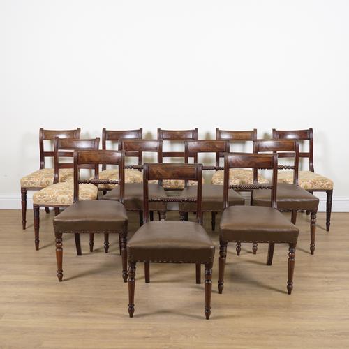A SET OF SIX VICTORIAN MAHOGANY BAR BACK DINING CHAIRS (12)