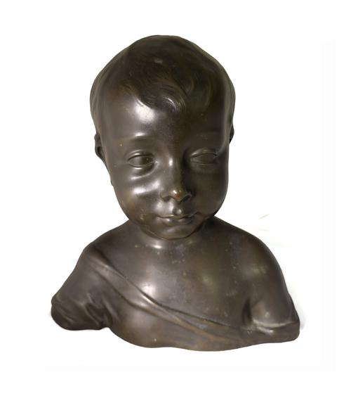 AFTER DESIDERIO DA SETTIGNANO (ITALIAN, 1428-1464): A PATINATED BRONZE BUST OF A RENAISSANCE YOUNG BOY
