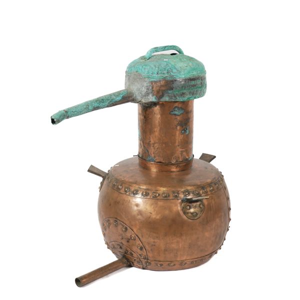POSSIBLY A TURKISH COPPER DISTILLERY VESSEL OR ALEMBIC