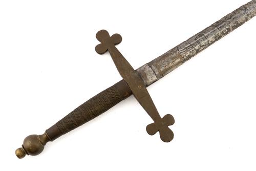 A CONTINENTAL BRONZE-HILTED PRACTICE OR FENCING SWORD