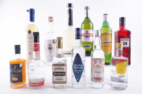 TEN BOTTLES VARIOUS SPIRITS AND TWO LIQUEURS