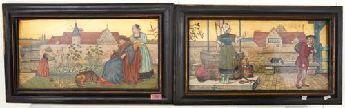 TWO MINTON’S ART POTTERY STUDIO PLAQUES FROM THE ‘SEVEN AGES OF MAN’ DESIGNED BY HENRY STACY MARKS (2)