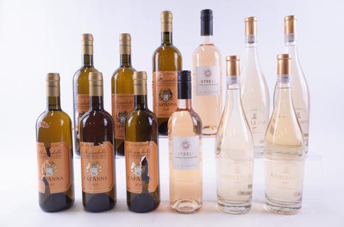 SIX BOTTLES FRENCH ROSÉ AND SIX ITALIAN WHITE WINE