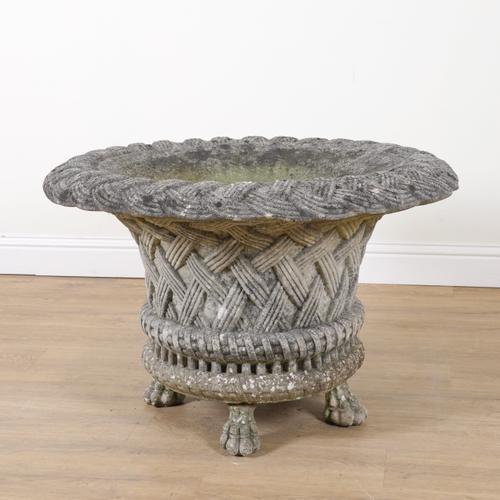 A LARGE RECONSTITUTED STONE JARDINIERE