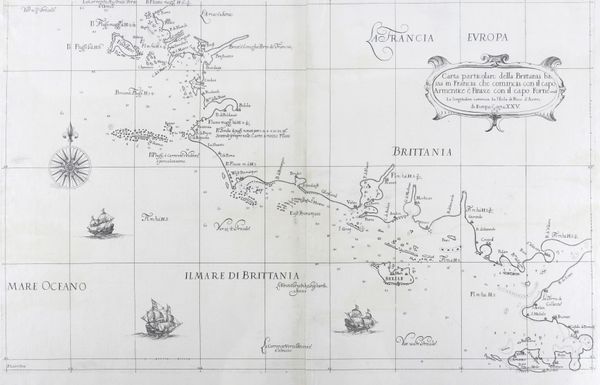 DUDLEY, Robert (1573-1649). Carta particolare della Britannia, [Florence, c.1660], engraved chart, 470 x 740mm. With another chart by Dudley. (2)