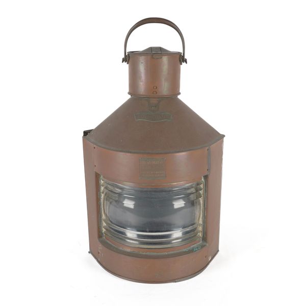 A COPPER SHIP'S PORT LIGHT/LANTERN