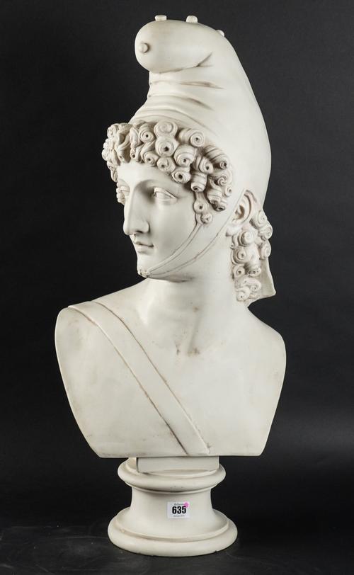 AN ANTHONY REDMILE WHITE COMPOSITE BUST OF PARIS OF TROY AFTER THE ANTIQUE