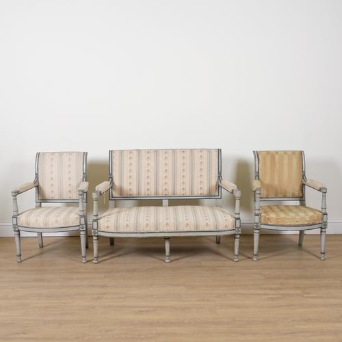 AN EARLY 19TH CENTURY GUSTAVIAN PAINTED SEVEN PIECE SUITE (7)