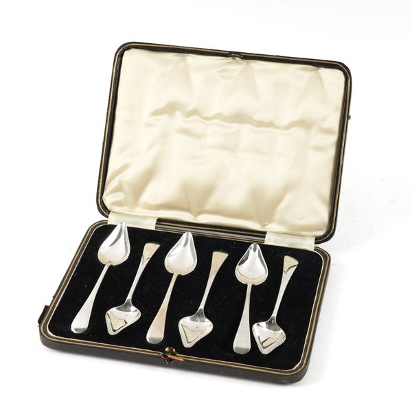 SIX SILVER GRAPEFRUIT SPOONS (6)