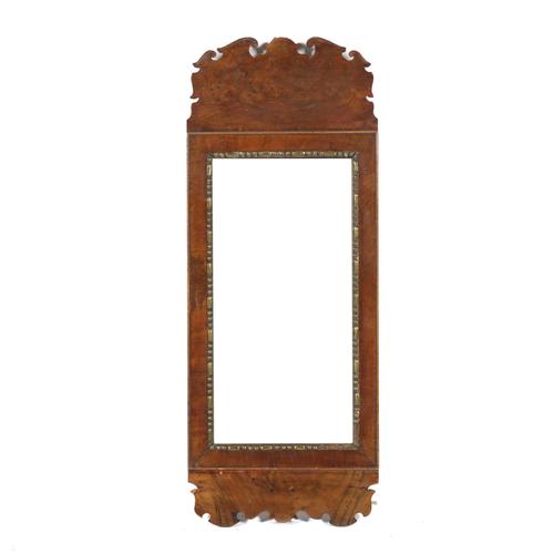 A 17TH CENTURY WALNUT FRAMED PIER MIRROR