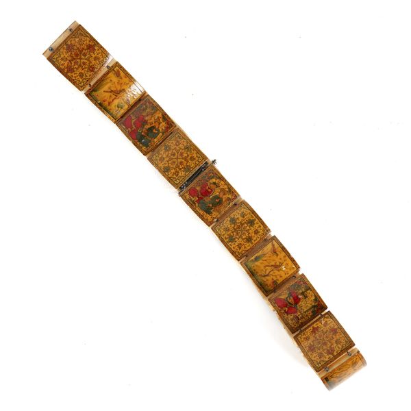 A KASHMIR / NORTH INDIAN LACQUERED BONE BELT