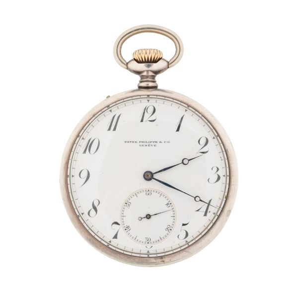 A PATEK PHILIPPE & CIE POCKET WATCH MOVEMENT AND DIAL IN A REPLACEMENT CASE