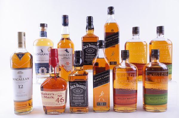 TWELVE BOTTLES WHISKY