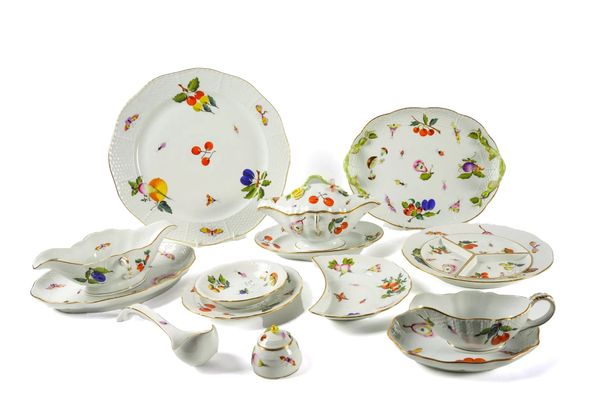 AN EXTENSIVE HEREND `MARKET GARDEN' PATTERN COMPOSITE PART DINNER SERVICE