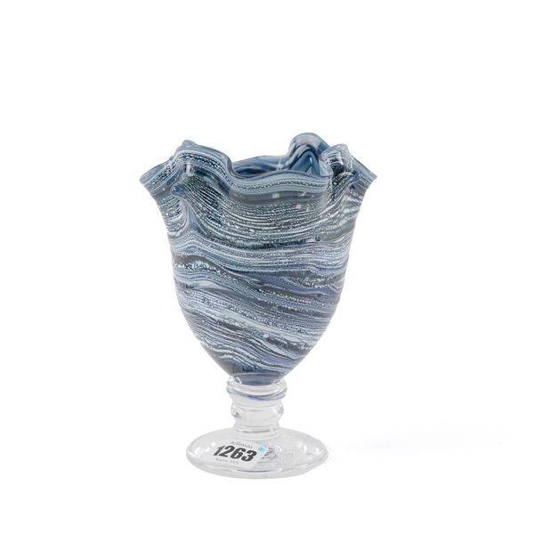 PETER LAYTON ( BORN 1937) A GLASS FOOTED VASE