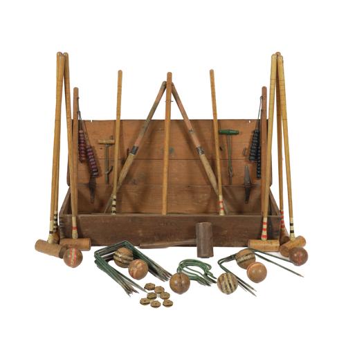 A RARE JAQUES PRIZE MEDAL CROQUET SET