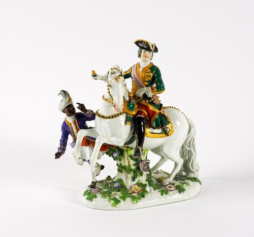 A MEISSEN EQUESTRIAN FIGURE OF EMPRESS ELIZABETH OF RUSSIA