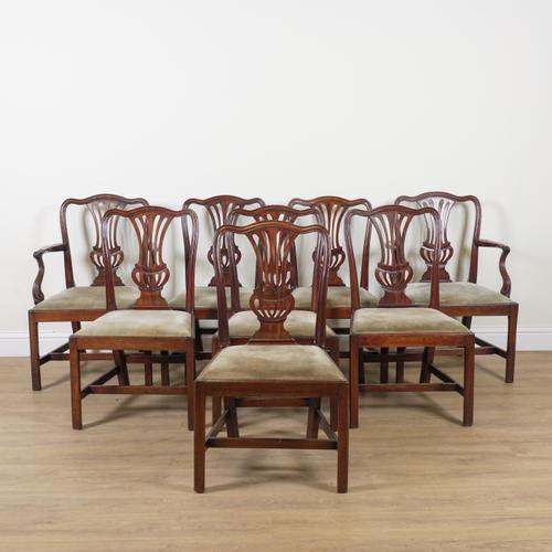 A SET OF EIGHT GEORGE III MAHOGANY DINING CHAIRS (8)