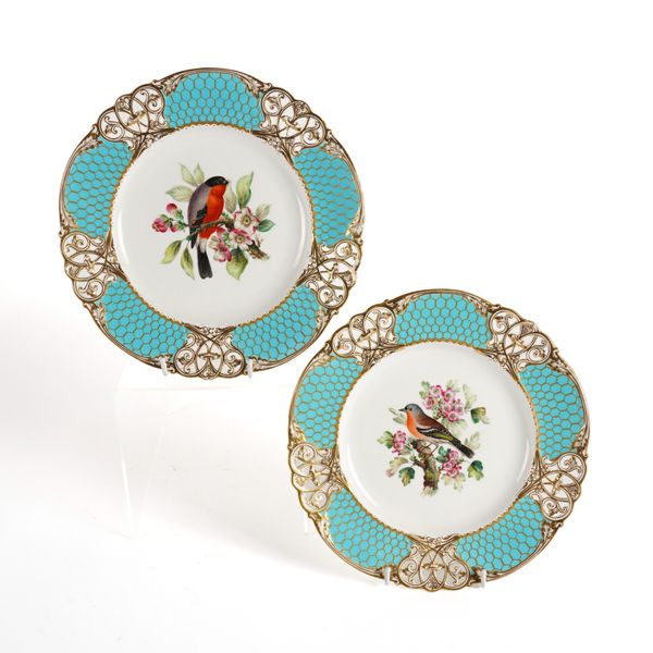 A PAIR OF ROYAL WORCESTER CABINET PLATES (2)