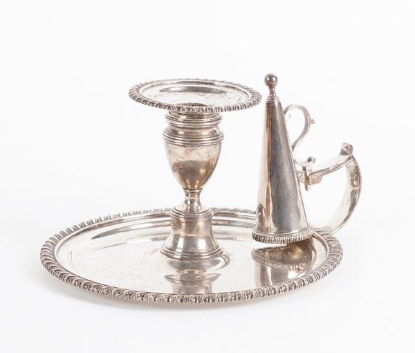 A GEORGE IV SILVER CHAMBER CANDLESTICK