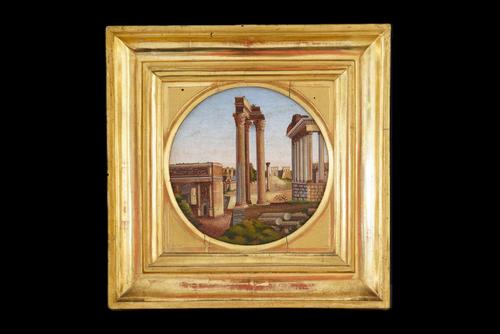 AN ITALIAN MICRO MOSAIC PANEL DEPICTING THE ROMAN FORUM