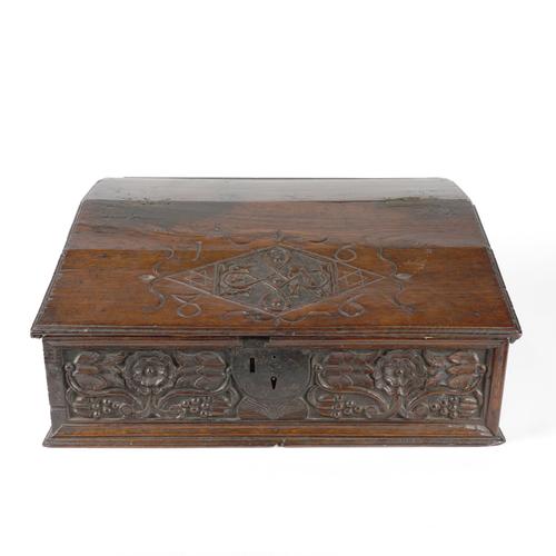 AN ENGLISH OAK BIBLE BOX