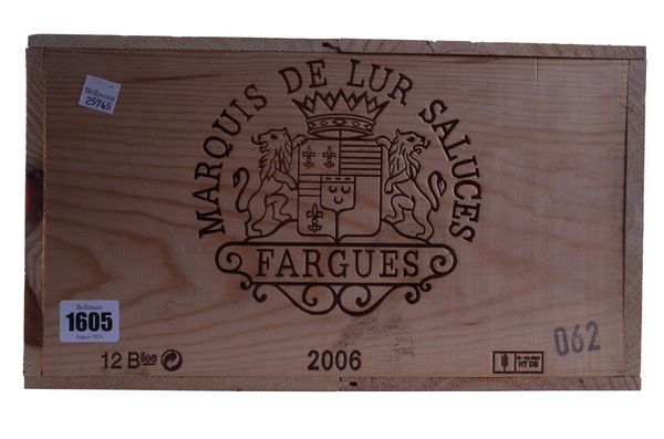 TWELVE BOTTLES CHÂTEAU DE FARGUES, SAUTERNES 2006