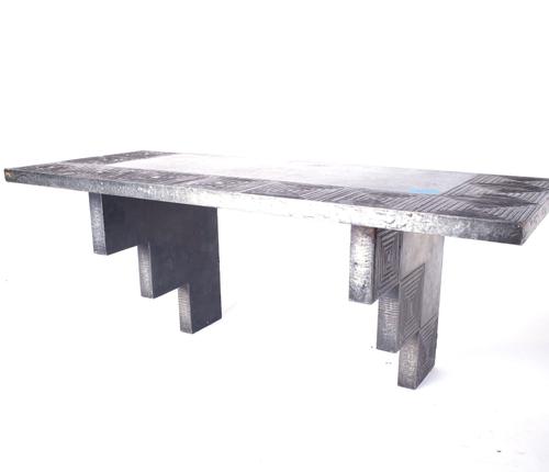 A MID 20TH CENTURY WALL SHELF, WITH THIN METAL VENEER