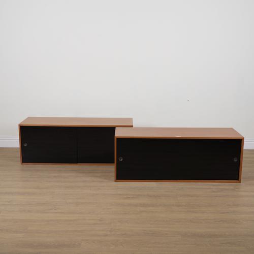 ROBIN DAY FOR HILLE; A PAIR OF MID 20TH CENTURY TEAK SIDE CABINETS (2)
