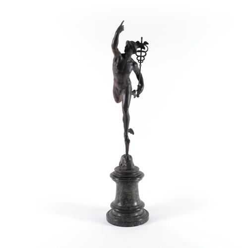 AN ITALIAN BRONZE FIGURE OF MERCURY AFTER GIAMBOLOGNA