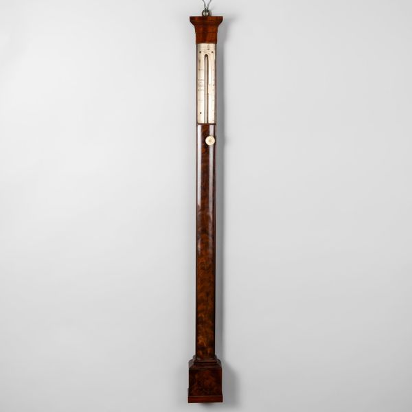 AN EARLY VICTORIAN MAHOGANY BOW-FRONT STICK BAROMETER