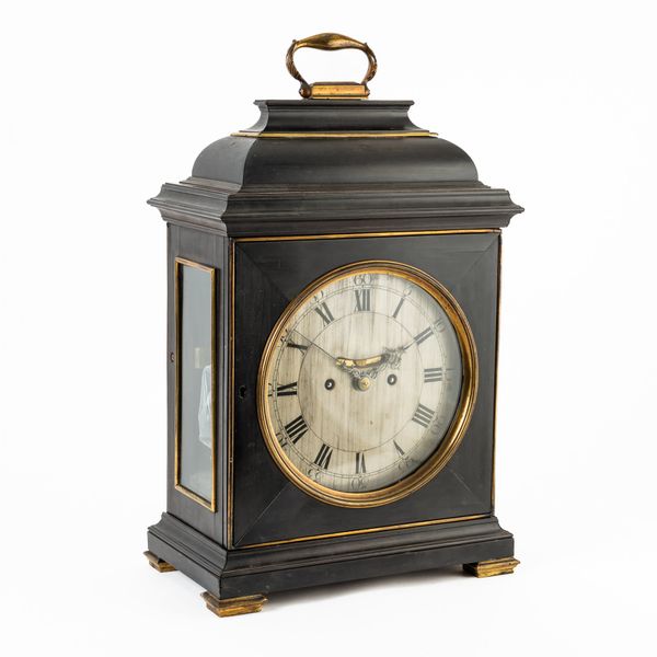 A GEORGE III BRASS-MOUNTED QUARTER REPEATING AND STRIKING BRACKET CLOCK