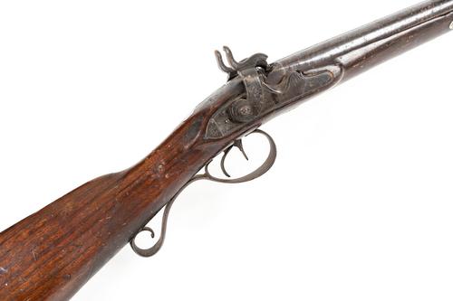 A PERCUSSION DOUBLE-BARREL SPORTING GUN BY FISHENDEN