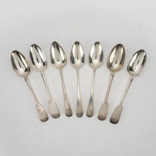 SEVEN SILVER TABLESPOONS (7)