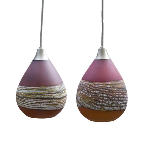 GARTNER AND BLADE: TWO AMERICAN ART GLASS 'STRATA' PENDANT LIGHTS (2)