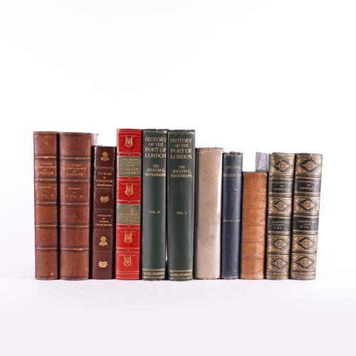 LONDON, THE CITY AND THE EAST END - William HERBERT (1772-1851). The History of the Twelve Great Livery Companies, London, 1837, 2 volumes, large 8vo, 19th-century half morocco. With 7 other works of related interest in 9 vols., some leather-bound. (11)