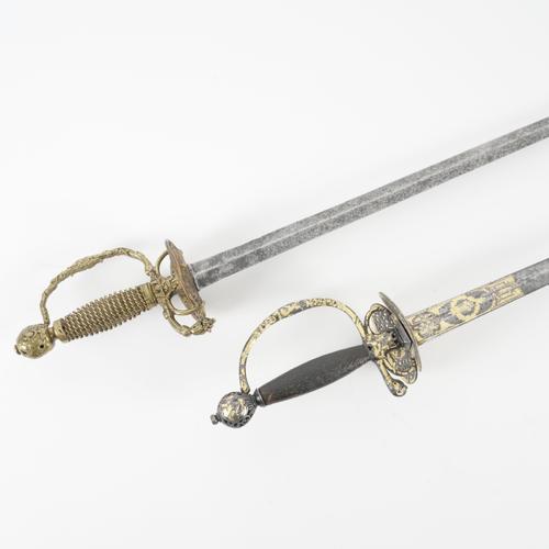 A CONTINENTAL SMALL SWORD AND A COMPOSITE FRENCH SMALL SWORD