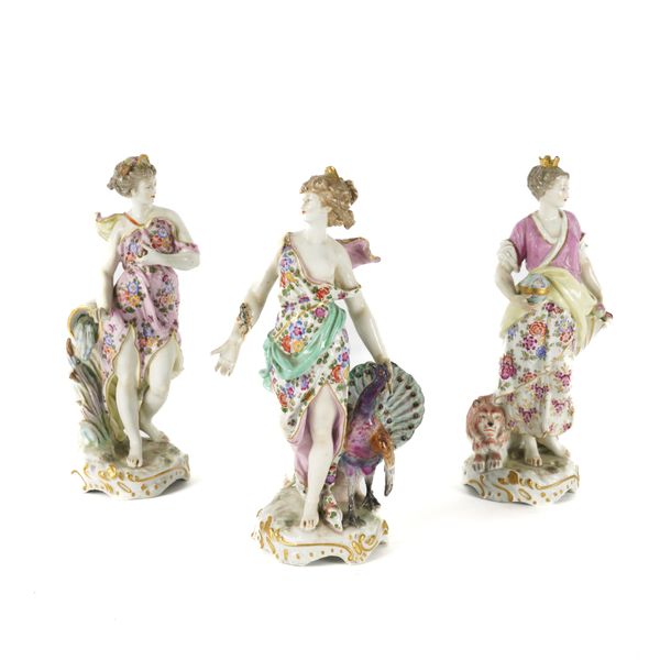 THREE SAMSON PORCELAIN FIGURES FROM A SET OF THE ELEMENTS (3)