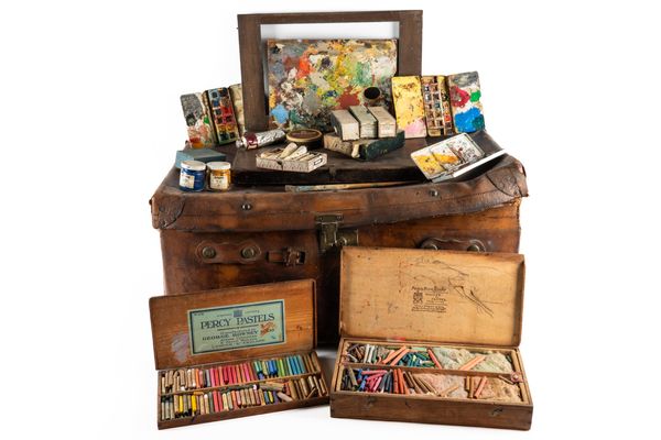 A QUANTITY OF ARTIST'S MATERIALS BELONGING TO ARTHUR WARDLE AND HIS DESCENDANTS