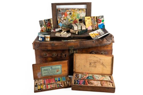 A QUANTITY OF ARTIST'S MATERIALS BELONGING TO ARTHUR WARDLE AND HIS DESCENDANTS
