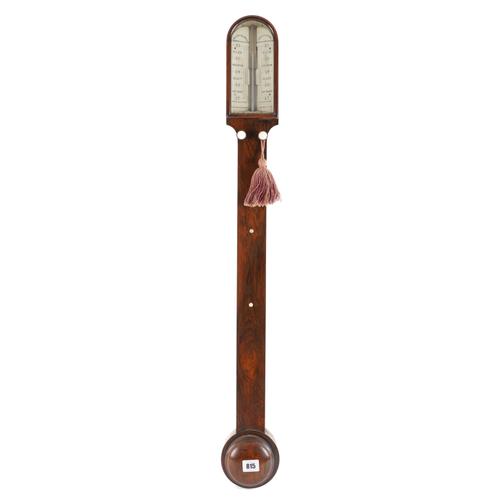 A VICTORIAN ROSEWOOD STICK BAROMETER