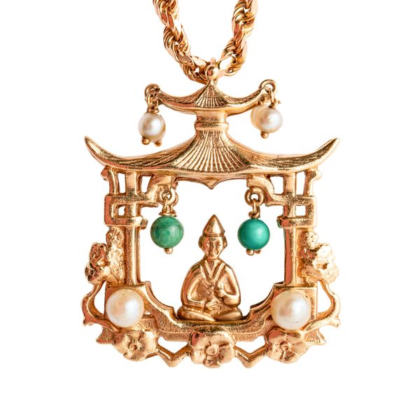 AN ASIAN TEMPLE PENDANT NECKLACE